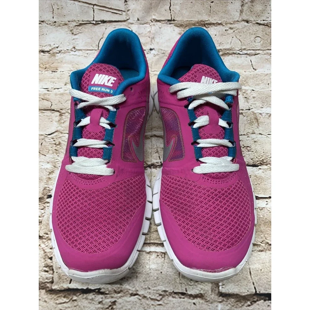 Nike Youth Free Run 3 Pink Athletic Sneaker MN# 512098-602 US Size 5Y Preowned